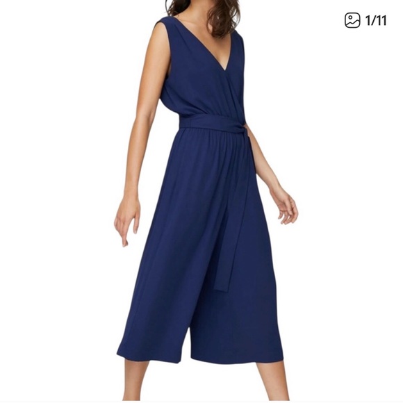 Babaton Pants - Babaton Maximilion Sleeveless V-Neck Wide-Leg Jumpsuit Teal Blue Green